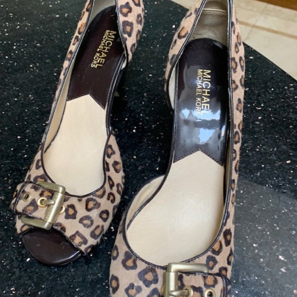 Michael Kors - Open toe animal print shoes